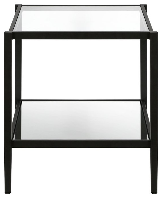 Henn ampHart 20 quotBlackened Bronze Metal/Glass Side Table   Transitional   Side Tables And End Tables   by Homesquare  Houzz