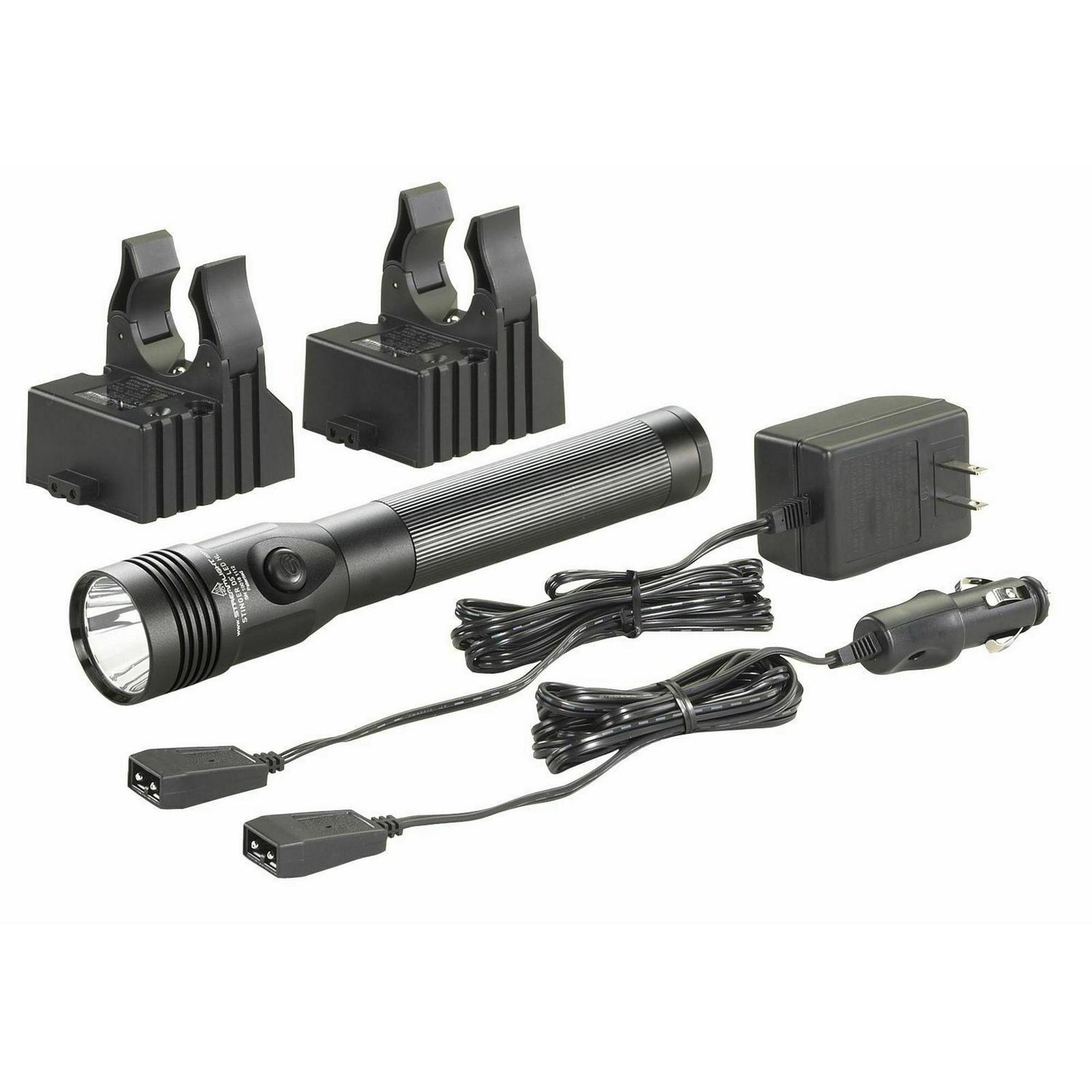 Streamlight Stinger DS LED HL Rechargeable 800 Lumen Flashlight and 120V/100V AC/12V DC Smart Chargers  75454