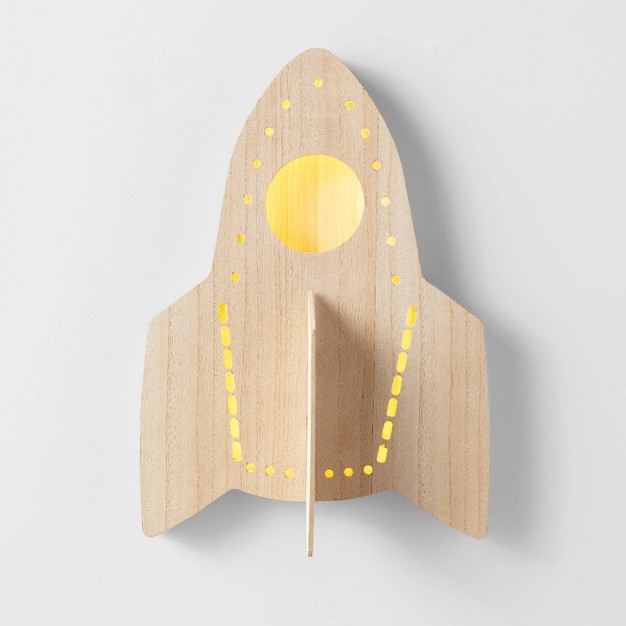 Rocket Wood Lit Kids x27 Wall Decor