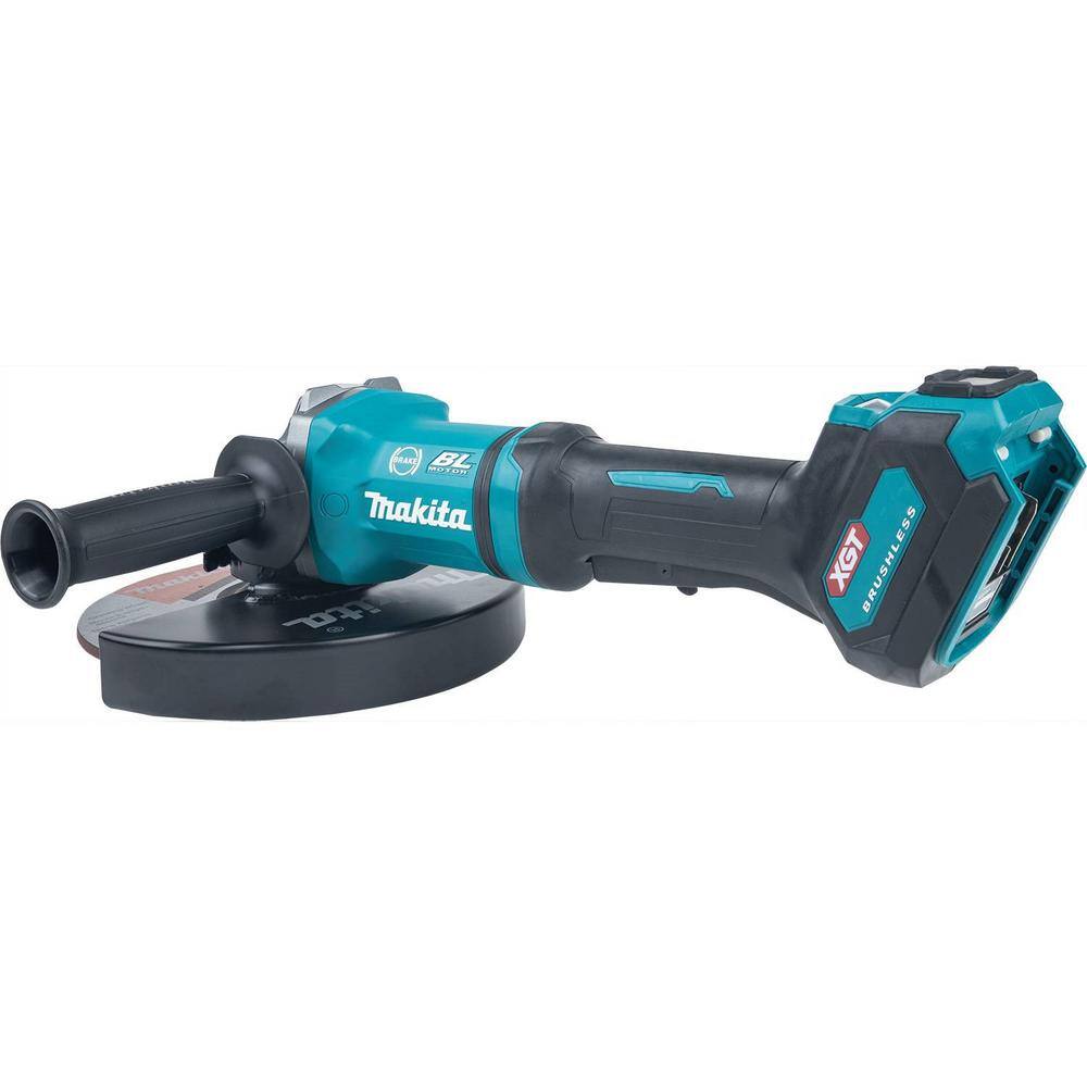 Makita 40V Max XGT Brushless Cordless 79 in. Paddle Switch Angle Grinder with Electric Brake AWS (Tool Only) GAG10Z