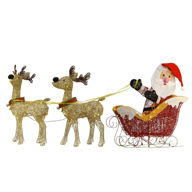 Santa amp Reindeer Led Christmas Novelty Sculpture Light National Tree Company