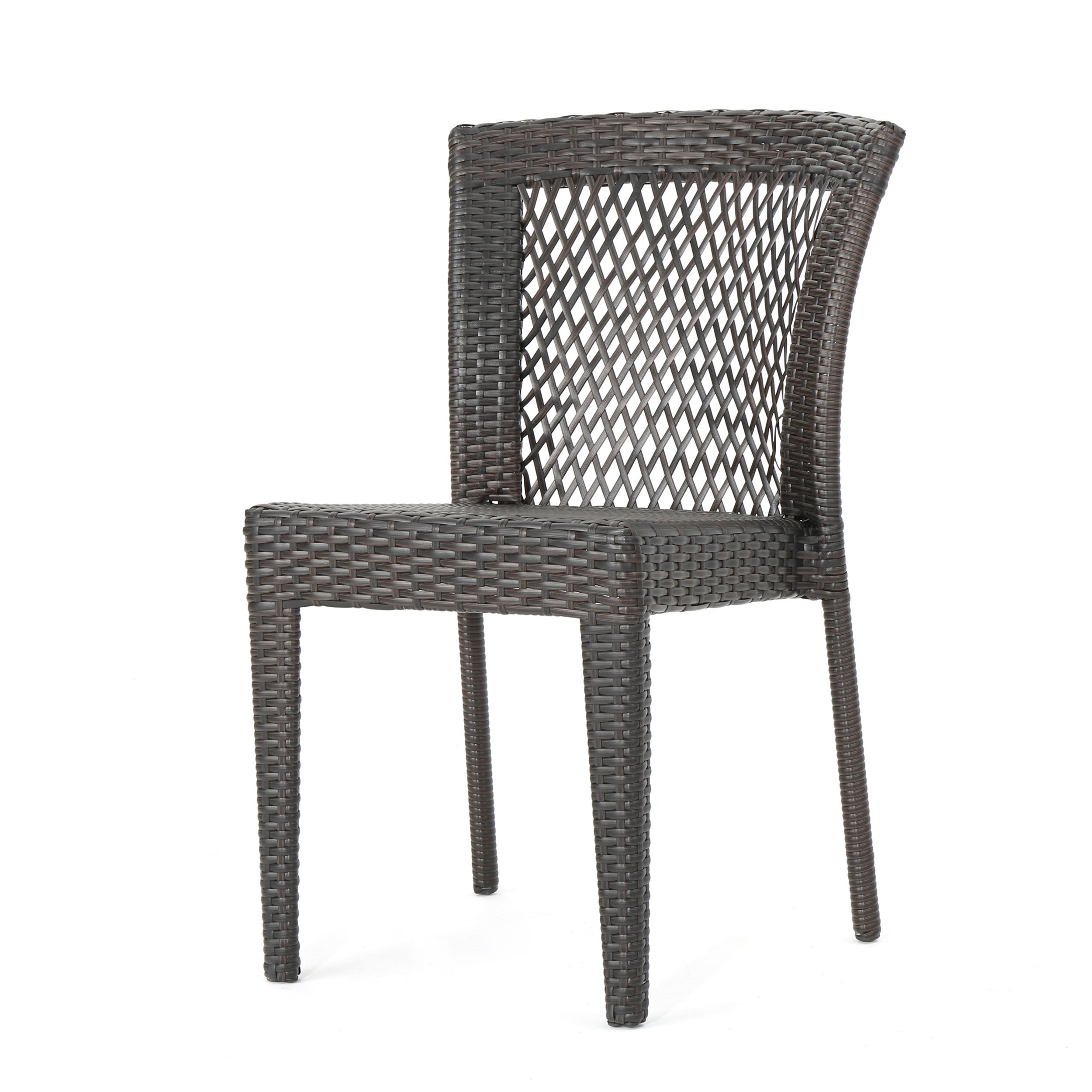 Capella Outdoor 3 Piece Multi-brown Wicker Stacking Chair Chat Set