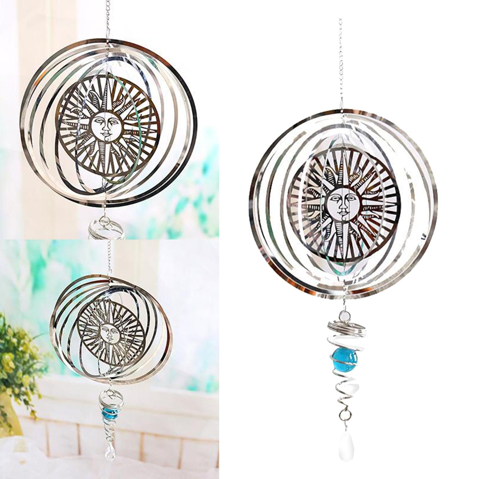 3D Stainless Chime Ornament Metal Hanging Wind Chime Decoration for Outdoor Patio Home Garden Hanging Decoration Sun