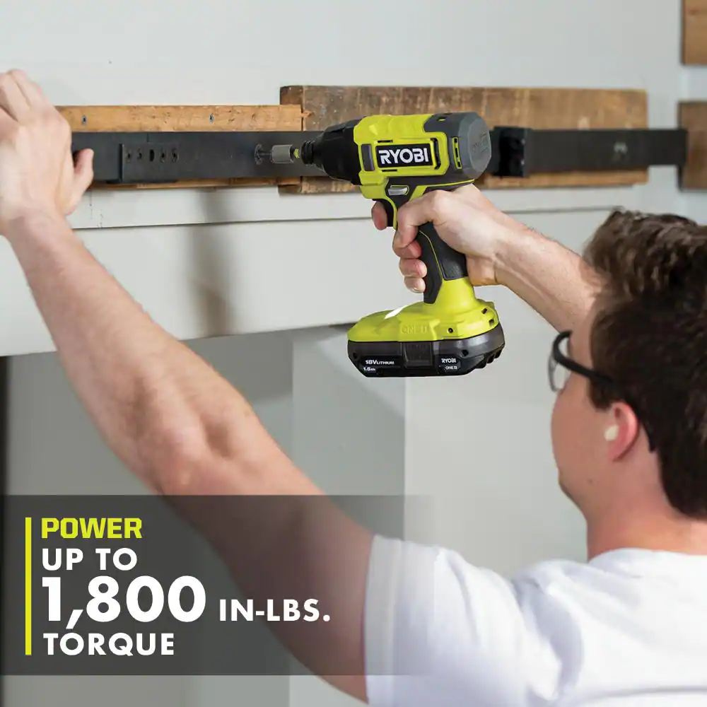 RYOBI PCL1200K2 ONE+ 18V Cordless 2-Tool Combo Kit with Drill Driver， Impact Driver， (2) 1.5 Ah Batteries， and Charger