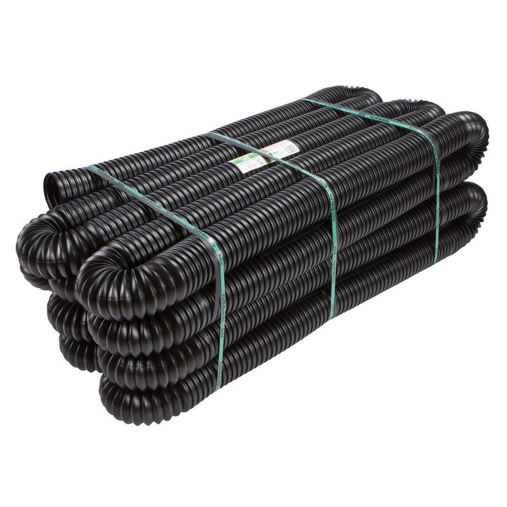 Amerimax Home Products FLEX Drain Pro 4 in. x 100 ft. Black Copolymer Solid Drain Pipe HP4100S