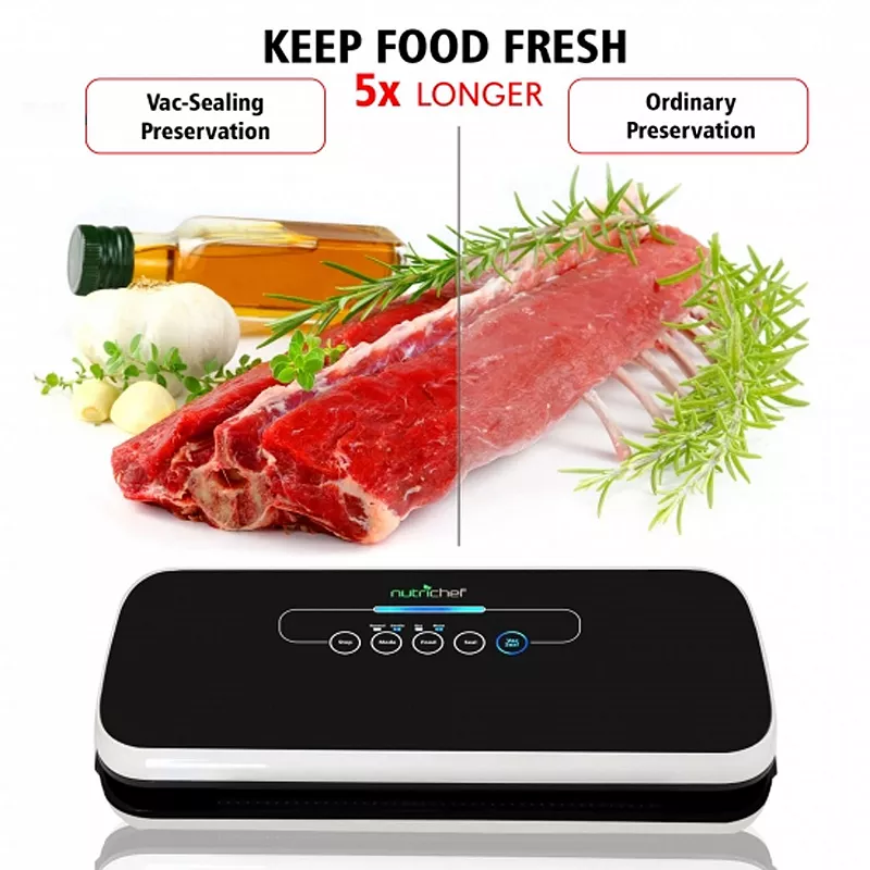 NutriChef PKVS18BK Automatic Kitchen Vacuum Sealer Preserver Machine， Black