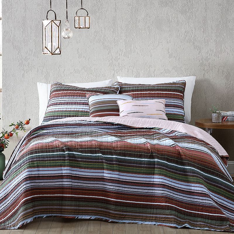 Onyx House Haze Stripe Quilt Set