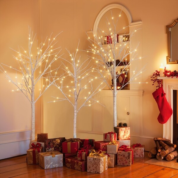 Charming Light and Shadow Birch Christmas Tree Set