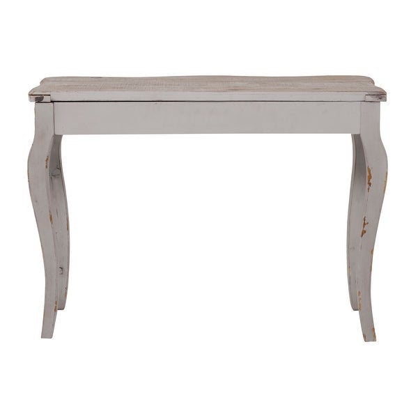 White Wood Farmhouse Console Table 31 x 43 x 17