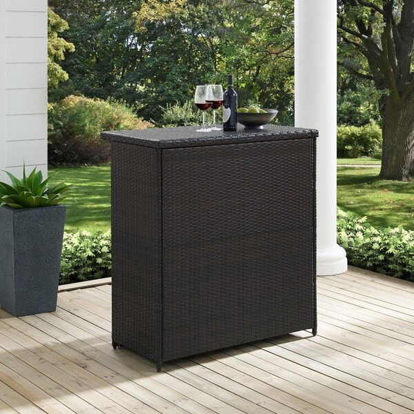 Palm Harbor Brown Wicker Outdoor Bar