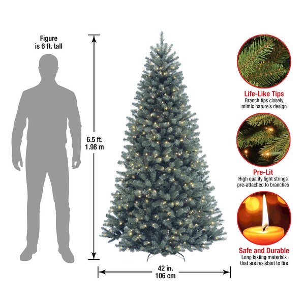 National Tree Company 6.5 ft. North Valley Blue Spruce Holiday Tree with Clear Lights