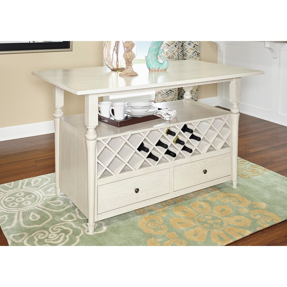 Linon Hayes White Wood Counter Table