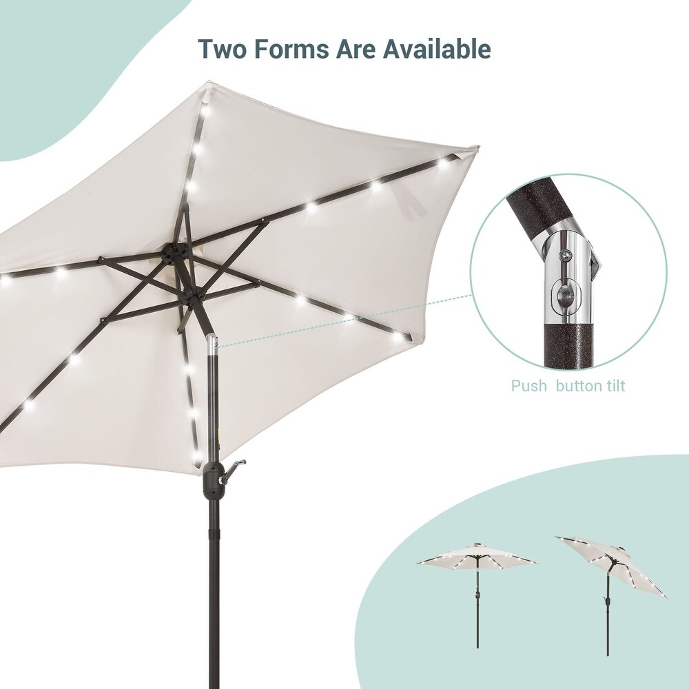 Bonosuki 7.5Ft LED Patio Market Umbrella Outdoor Table Umbrella