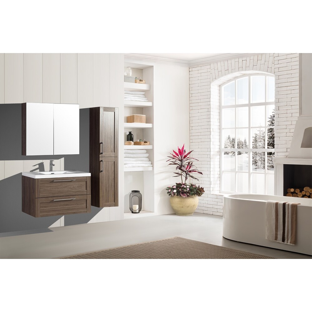 The Cosmo Elm Collection 36 Inch Floating Modern Bathroom Vanity