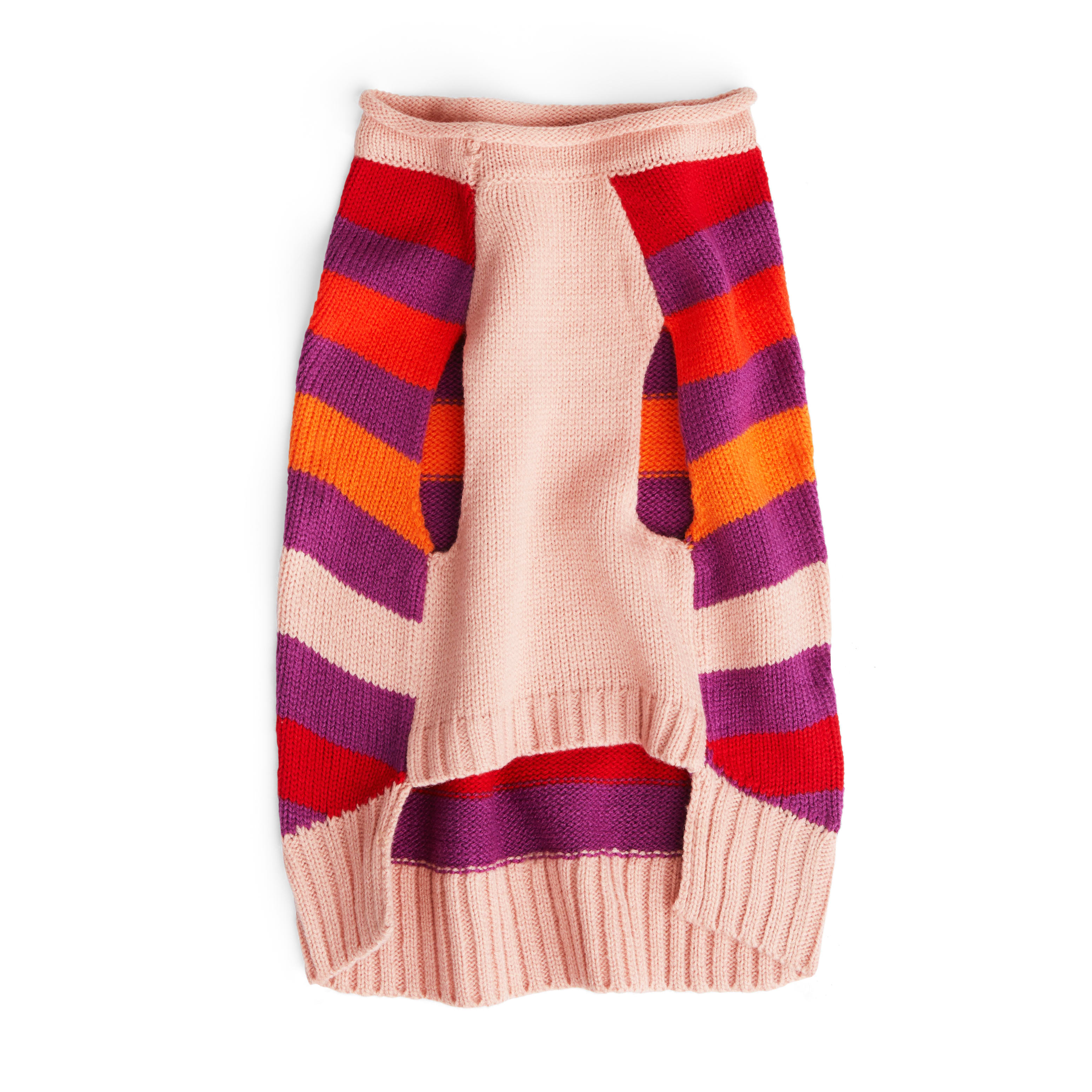 YOULY Pink Stripe Dog Sweater， XX-Small