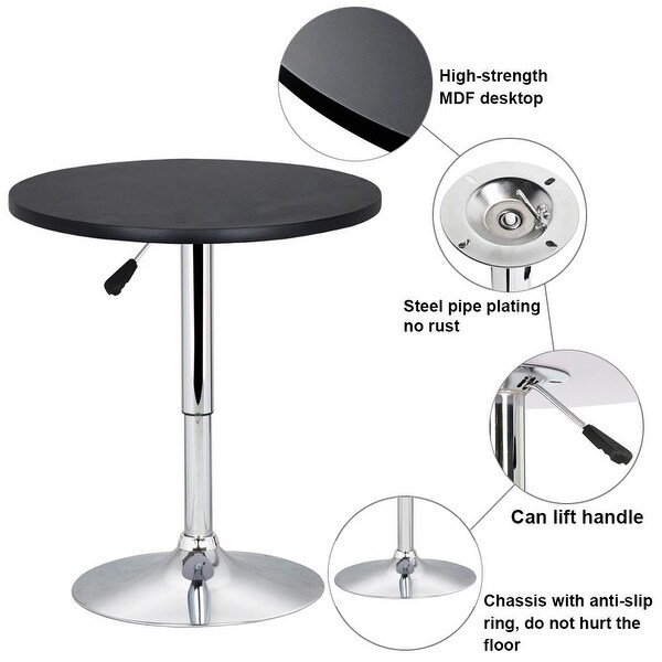 Yaheetech Adjustable Round Pub Table Bar Table