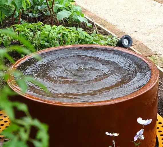 corten steel water table outdoor garden yard water fountain Wasserfontane cascata