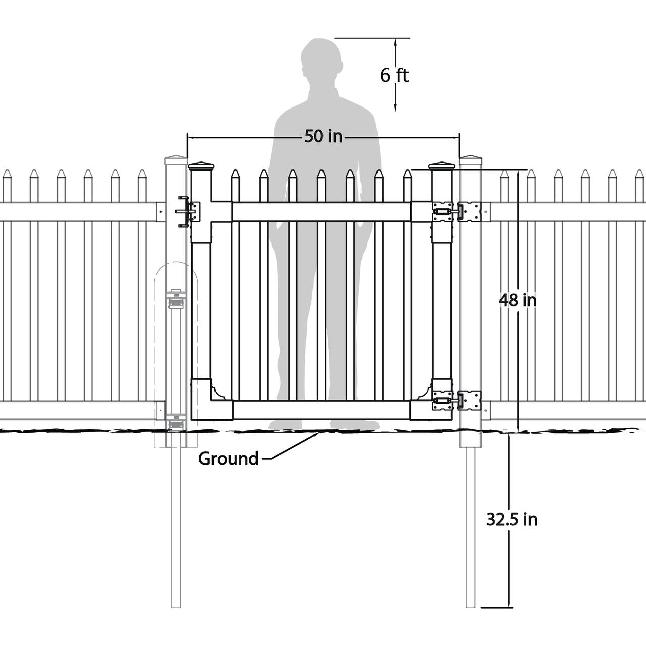 Nantucket Vinyl Picket Gate 4ft x 4ft