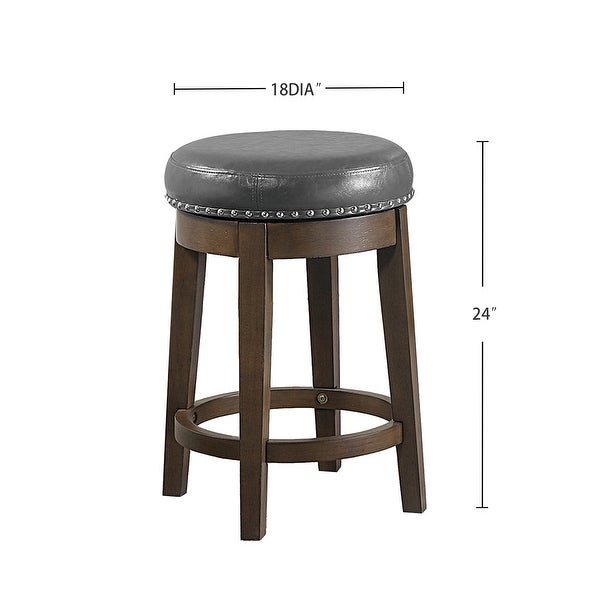 Set of 2 24 -inches PU Swivel Stool