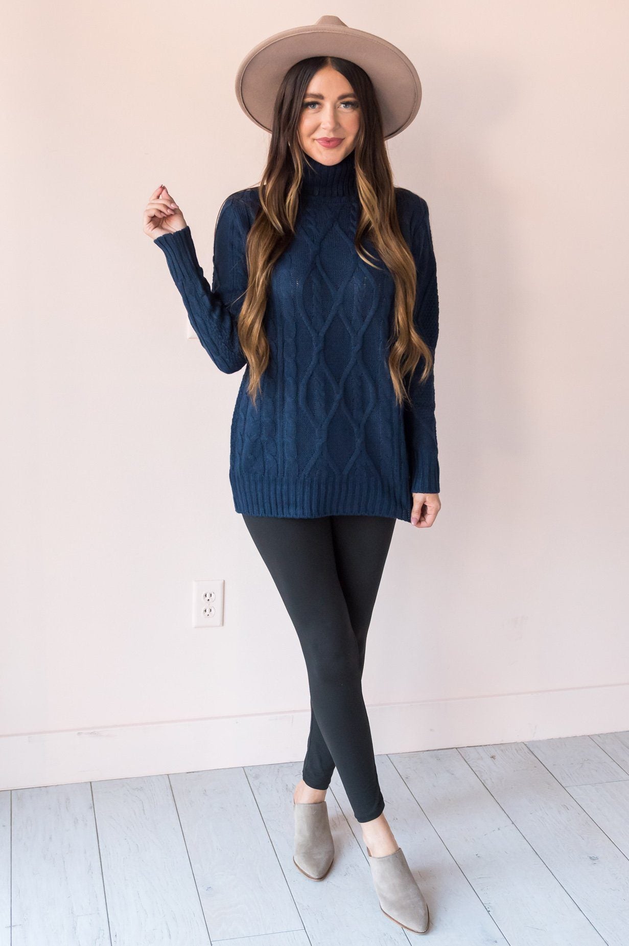 Spiced Smiles Modest Turtleneck Sweater