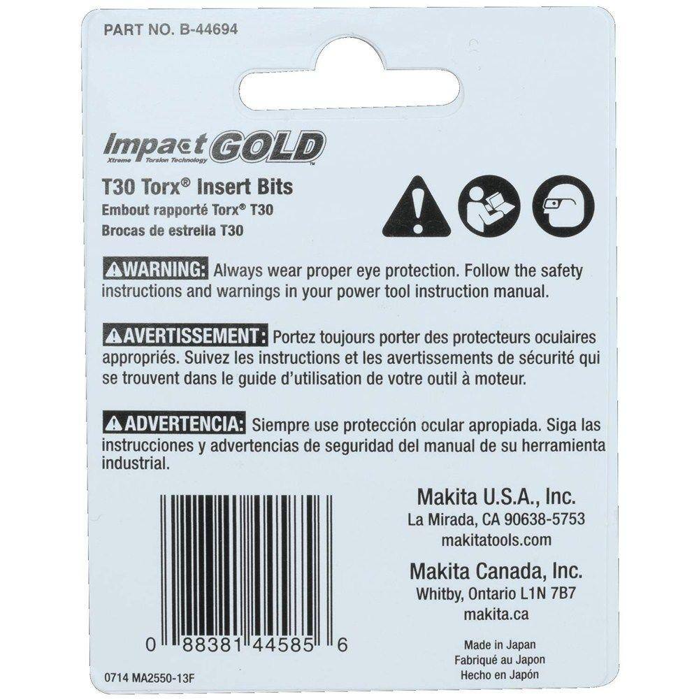 Makita Impact GOLD #30 Steel Torx Insert Bit (2-Piece) B-44694