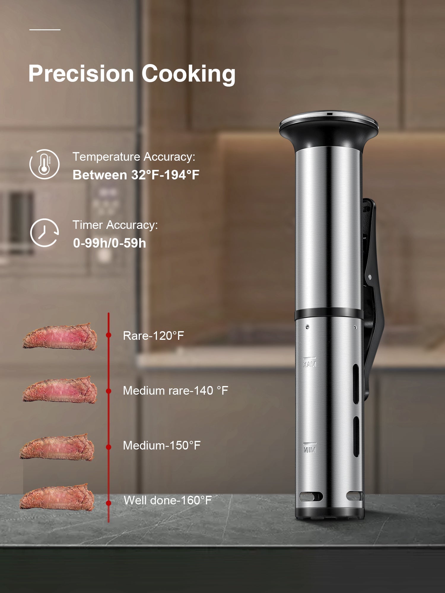 Sous Vide, 1200W Slow Cooker with LED Touch Screen SV-8006