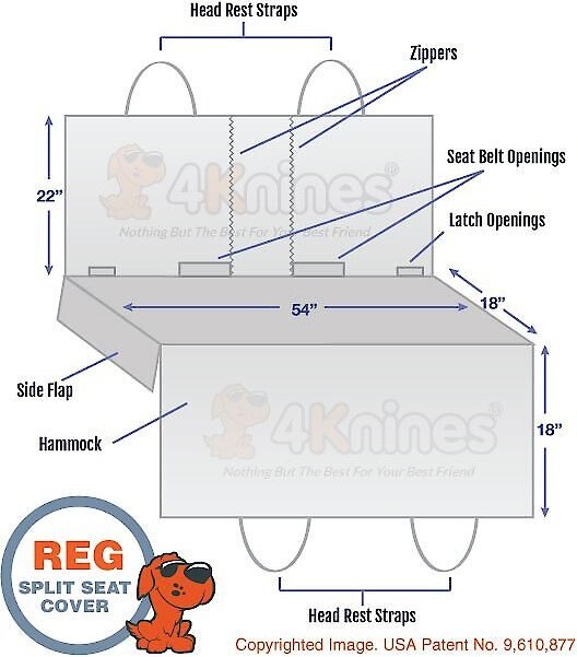 4Knines Split Rear Seat Cover with Hammock