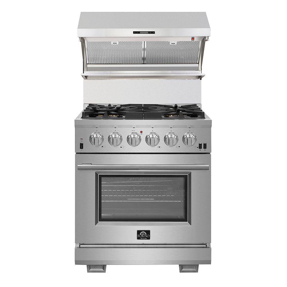 Forno Capriasca 30 in. 4.32 cu. ft. Gas Range with 5 Gas Burners Oven in Stainless Steel FFSGS6260-30