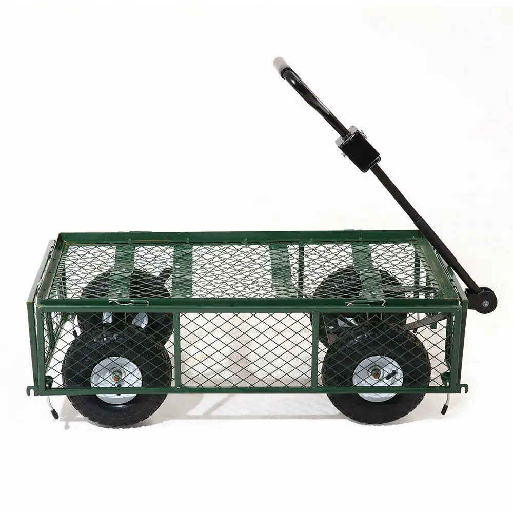 Hot Sale Hand Push 4 Wheel Garden Wagon Tool Cart Handcart