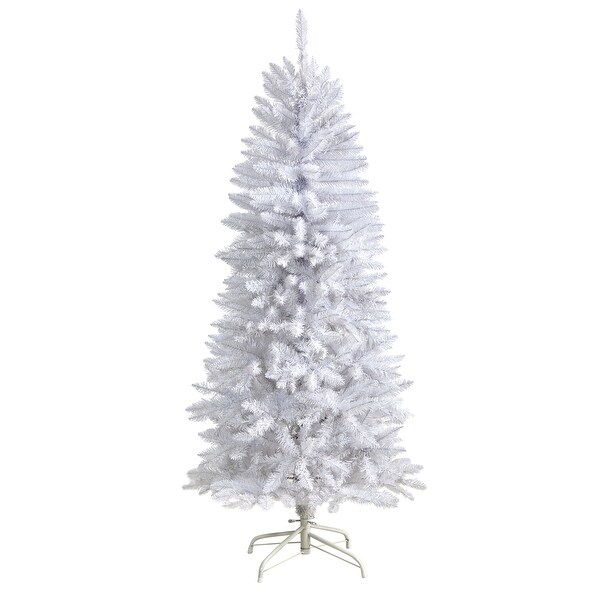 5' Slim White Artificial Christmas Tree with 491 Bendable Branches