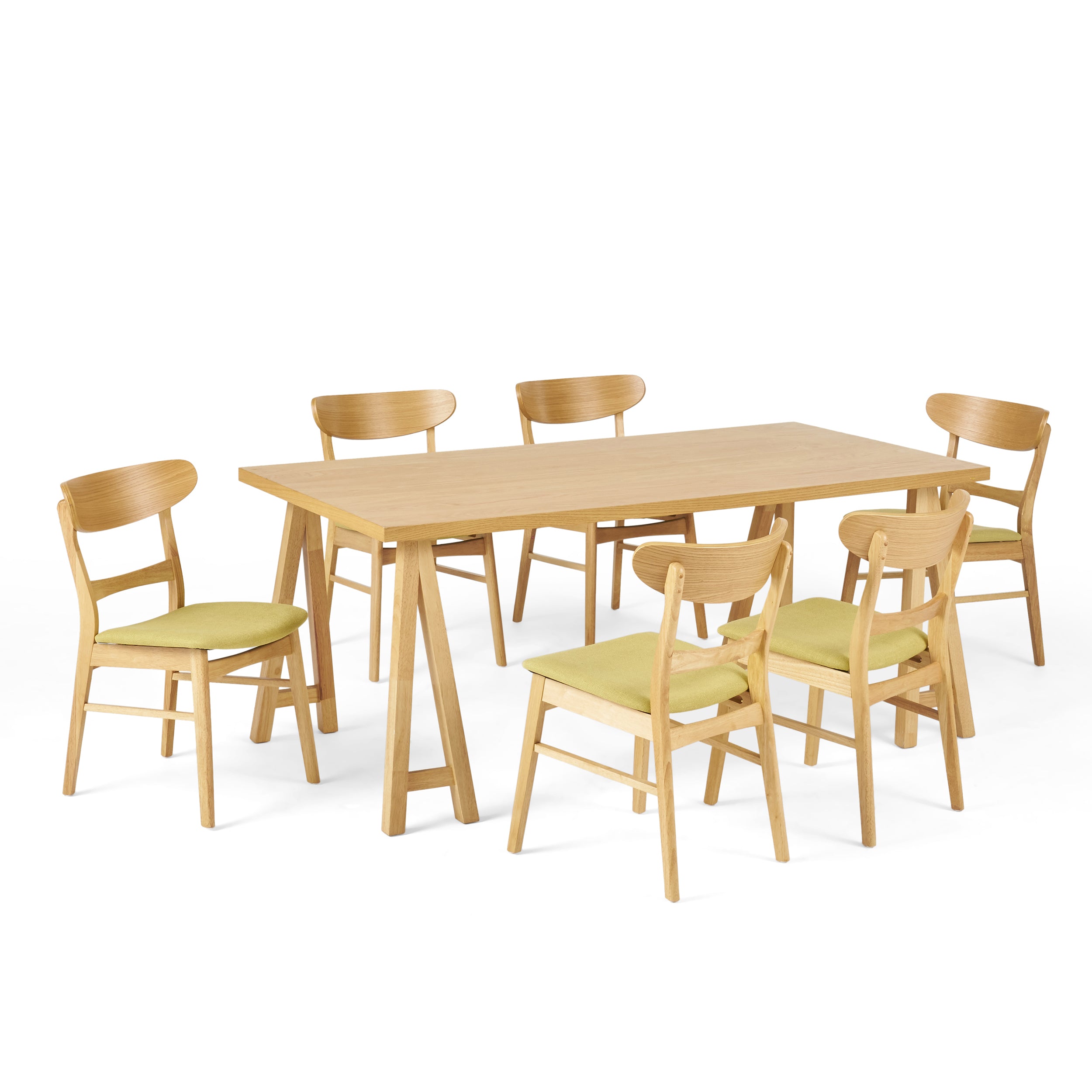 Randal Mid-Century Modern 7 Piece Dining Set