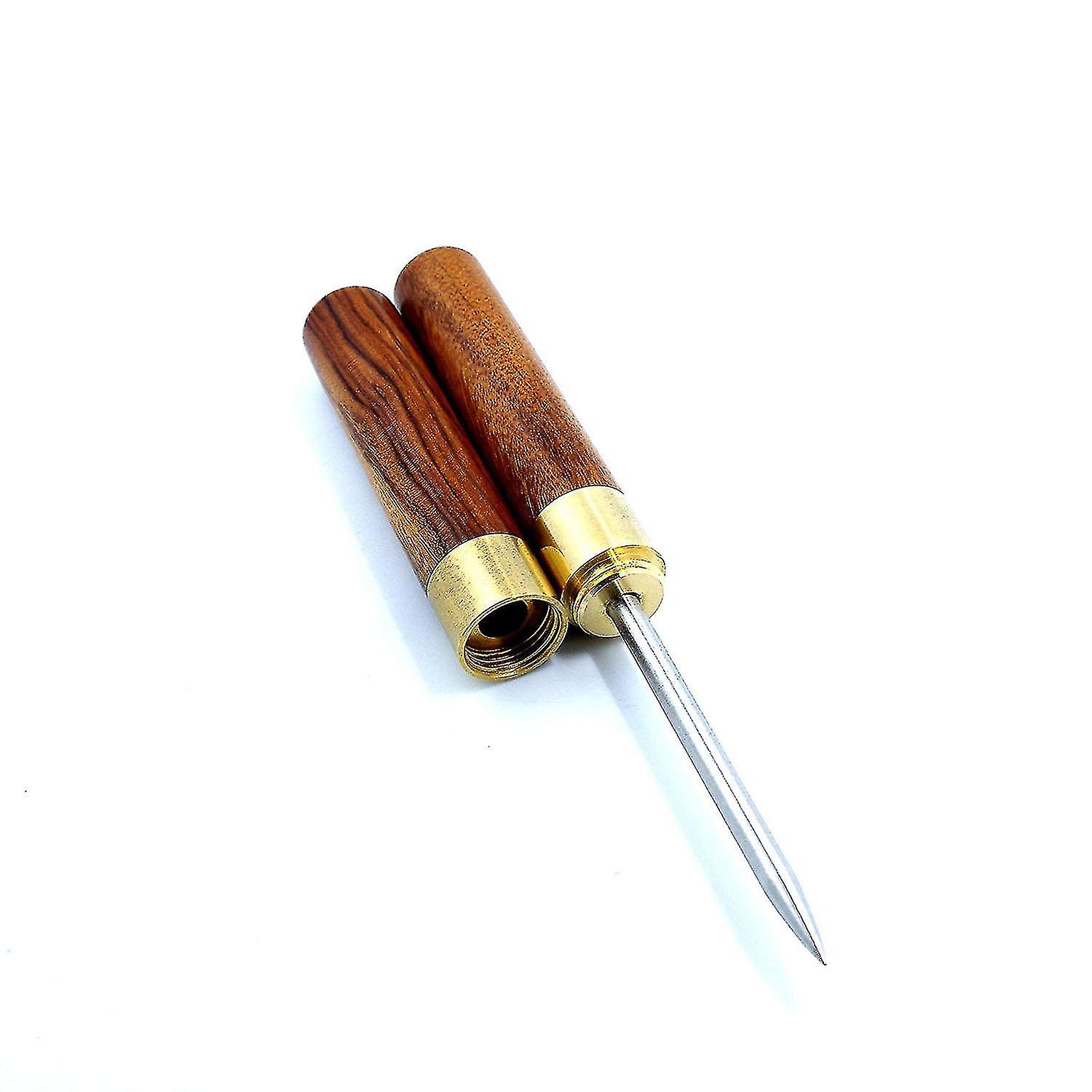 Stainless Steel Ice Pick With Wooden Handle Kitchen Tool (brown)