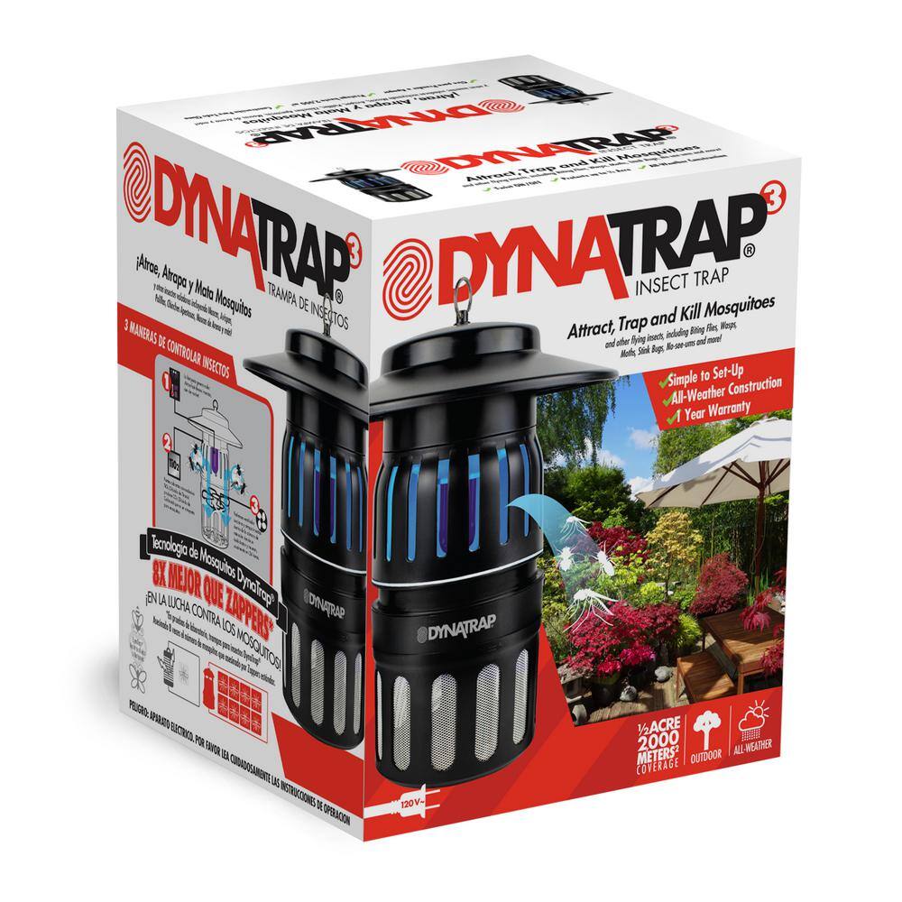 Dynatrap UV 12-Acre Black Insect and Mosquito Trap with Atrakta and Replacement Bulb DT1050CVB