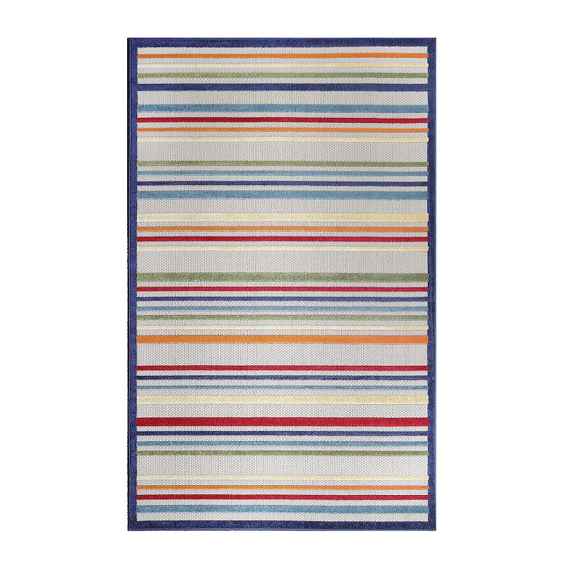 Superior Modern Casual Stripe Indoor Outdoor Area Rug