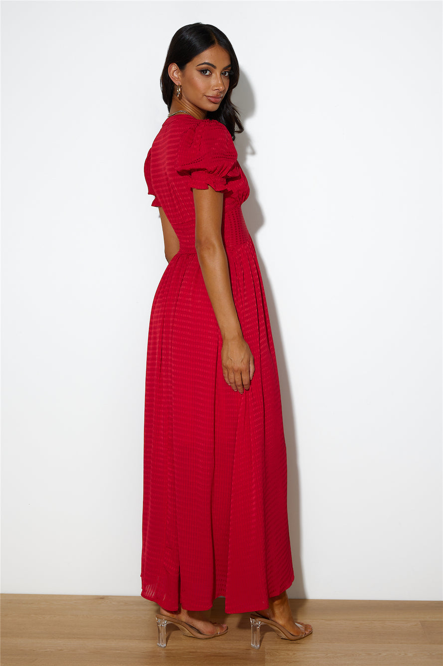 Downtown Brunch Maxi Dress Red