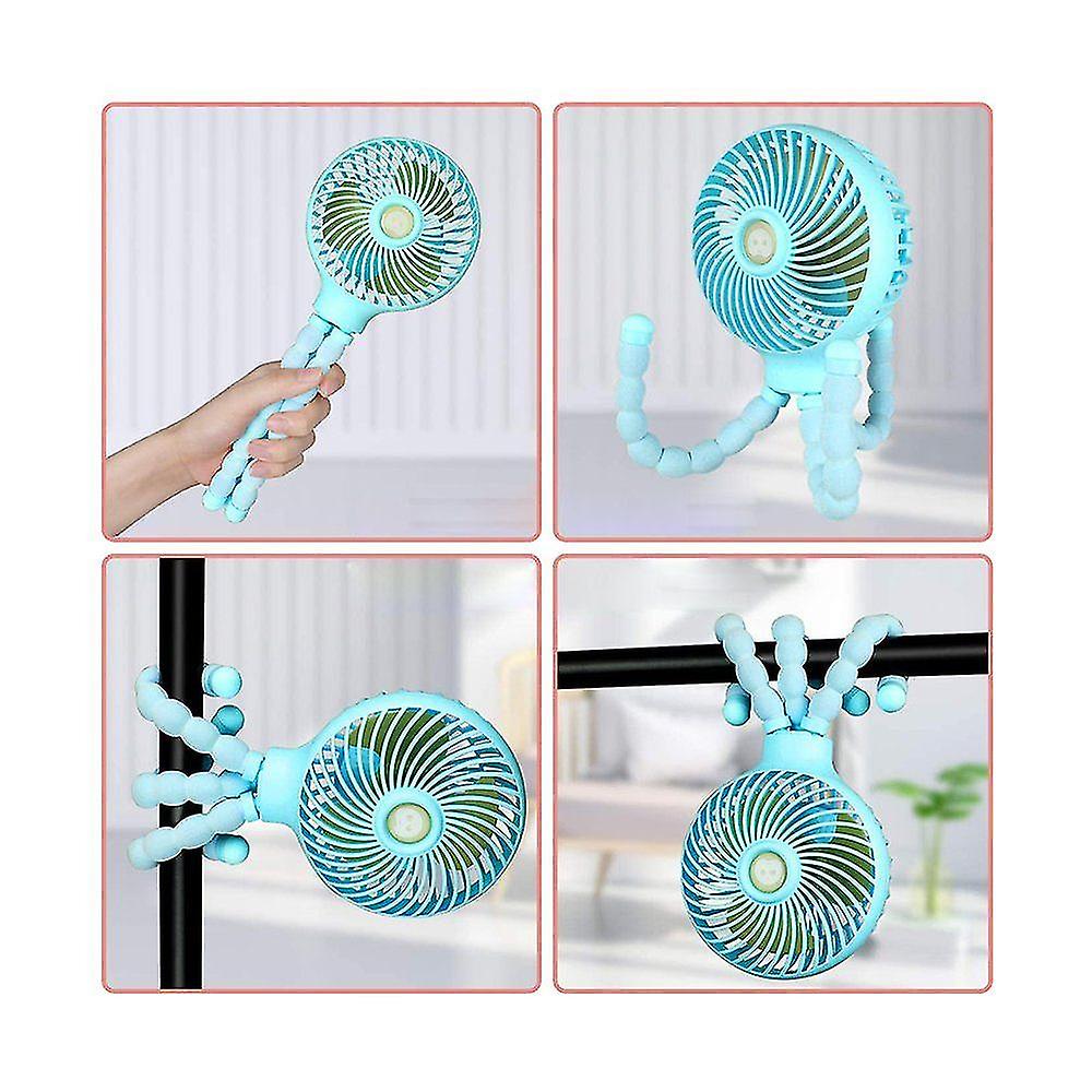 Mini Usb Fan Mini Handheld Stroller Fan Portable With Flexible Tripod Rechargeable Usb Fan 3 Speeds