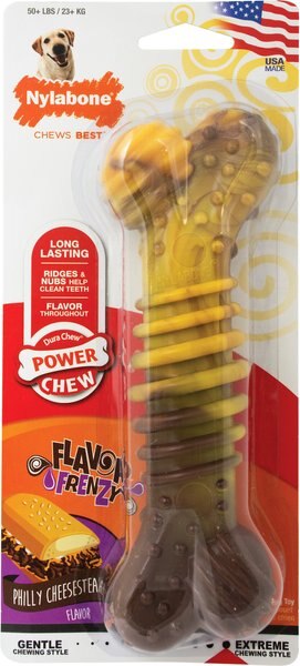 Nylabone Power Chew Flavor Frenzy Cheesesteak Flavored Dog Chew Toy