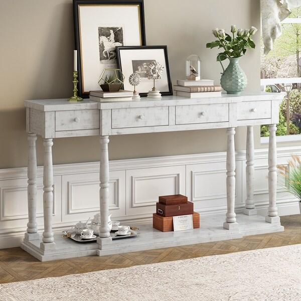 Console Table for Hallway Living Room with 4 Drawers and 1 Shelf