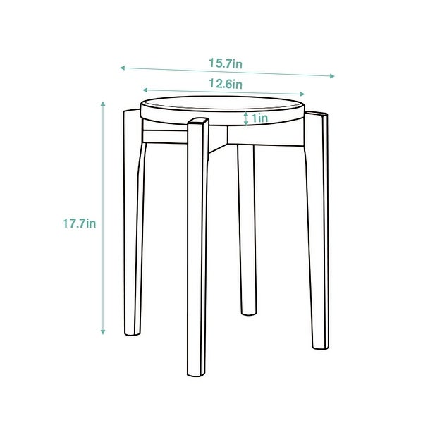 2/4Pcs Solid Wood Stools Backless Chair Side Table Plant Stand 17.7