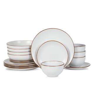 STONE LAIN Stone Lain Brasa 16-Piece Dinnerware Set Stoneware Service For 4 White BLB1367-B010002