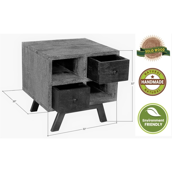 Frank Collection Grey Mango Wood End Table