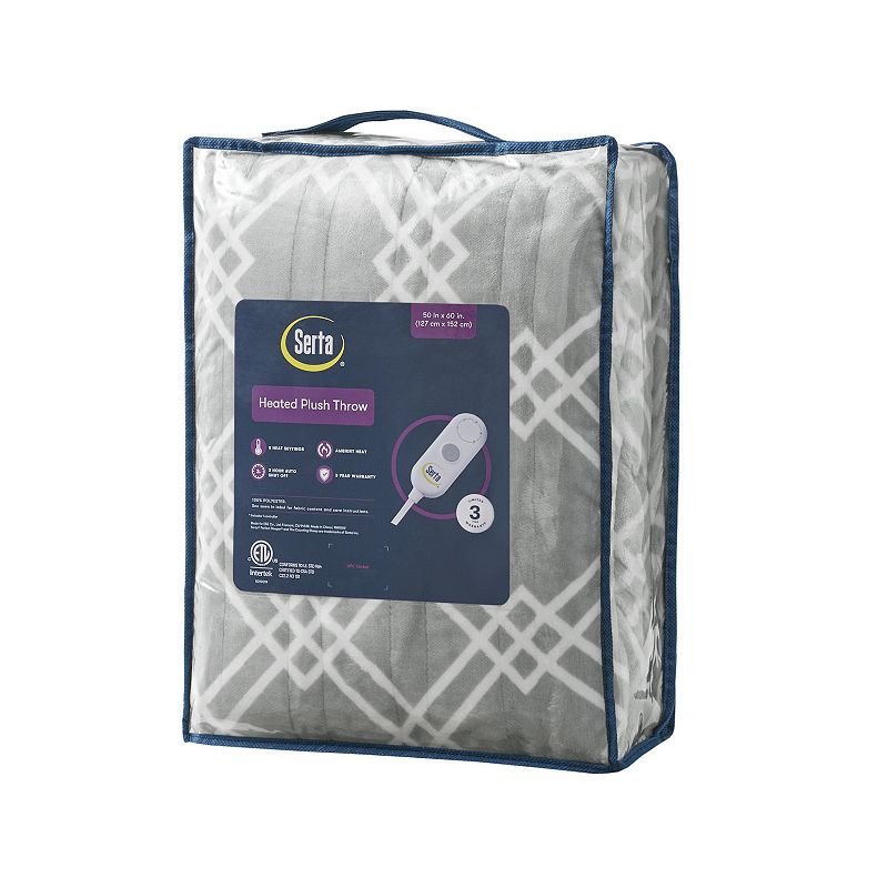 Serta? Printed Microlight to Sherpa Electric Heated Throw Blanket