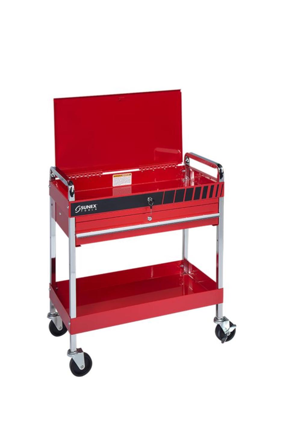 Service Cart with Locking Top and Locking Drawer ;