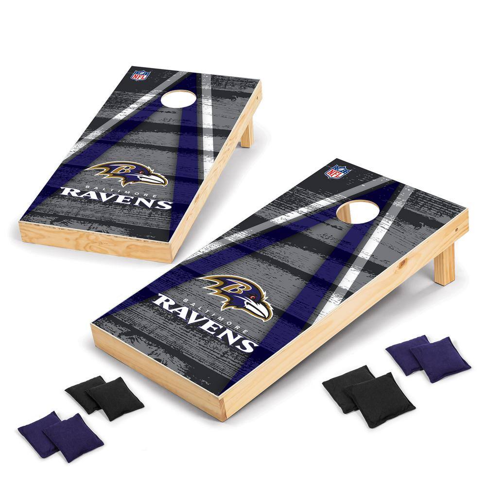 Wild Sports Baltimore Ravens 24 in. W x 48 in. L Cornhole Bag Toss Set 1-16047-VT102XD