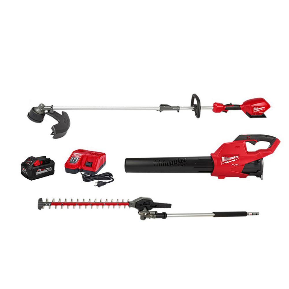 MW M18 FUEL 18V Brushless Cordless QUIK-LOK String TrimmerBlower Combo Kit with Hedge Trimmer Attachment (3-Tool) 3000-21-49-16-2719