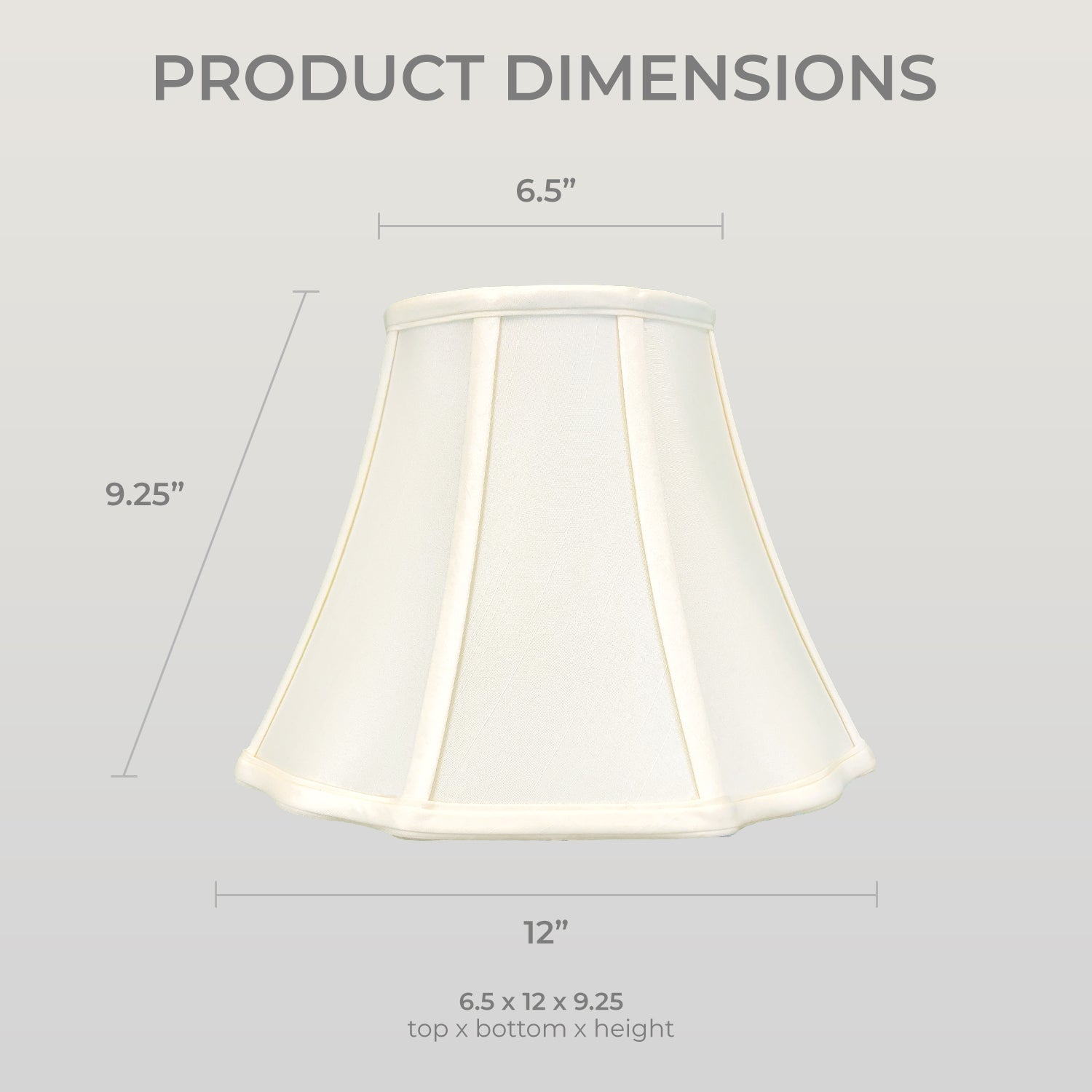 Royal Designs Flare Bottom Corner Scalloped Basic Lamp Shade， Eggshell Finish