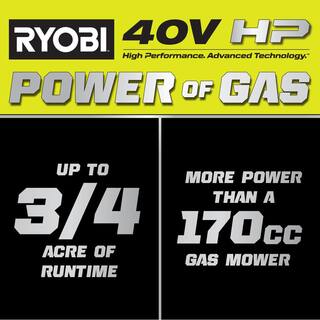 RYOBI 40V HP Brushless 21 in. Cordless Battery Walk Behind Dual-Blade Self-Propelled Mower with (2) 6.0 Ah Batteries  Charger RY401150