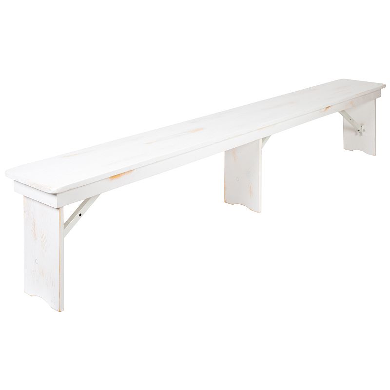 Flash Furniture Hercules Antique Folding Farm Bench