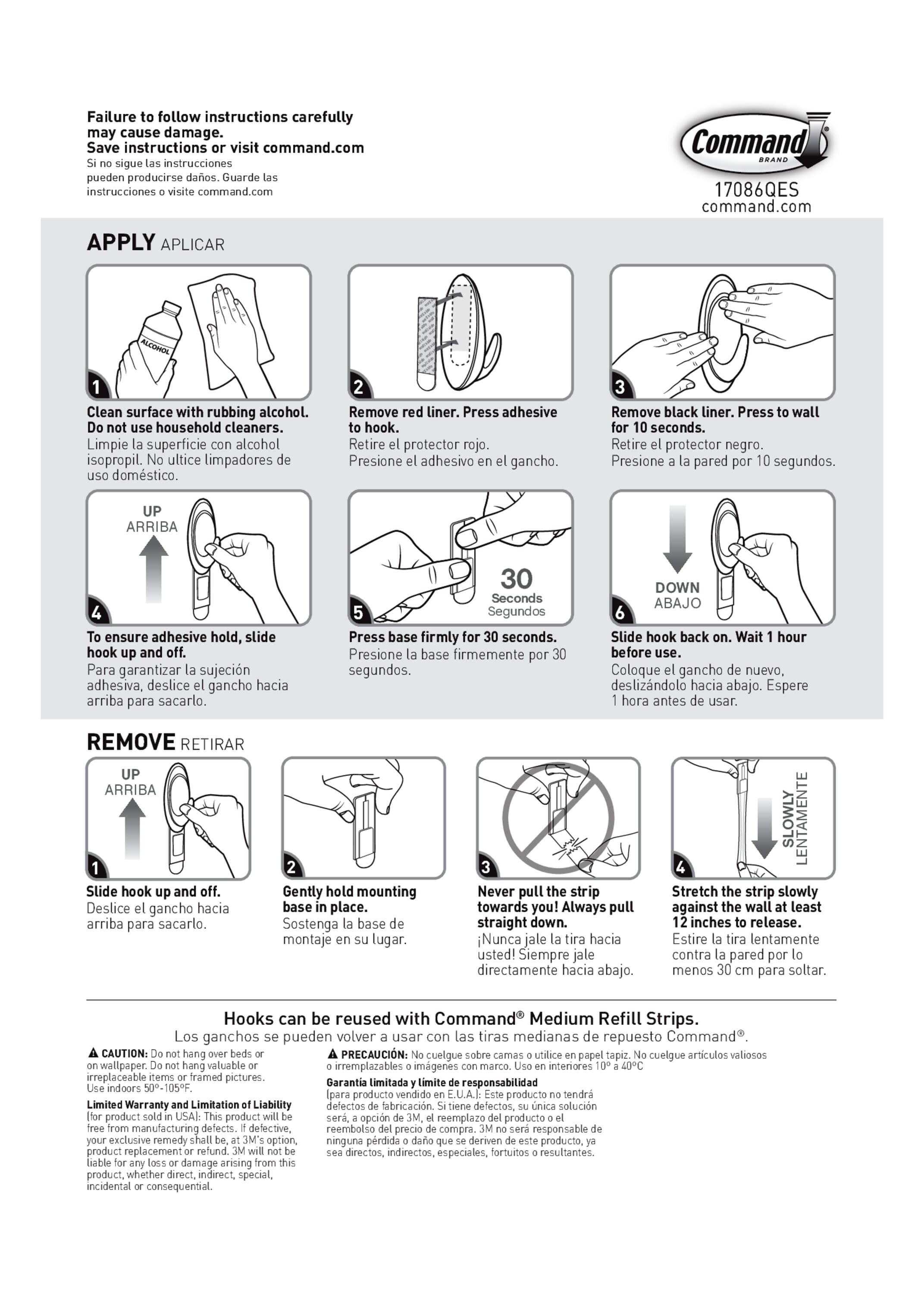 Command Slate Terrace Hook, Medium, 2 Wall Hooks