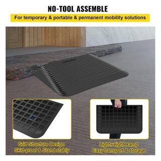 VEVOR 35.5 in. x 24 in. x 4 in. Rubber Threshold Ramp Doorway Threshold Speed ramp 4 in. Rise for Wheelchair and Scooter WFSL35.5X24X4WGM9V0